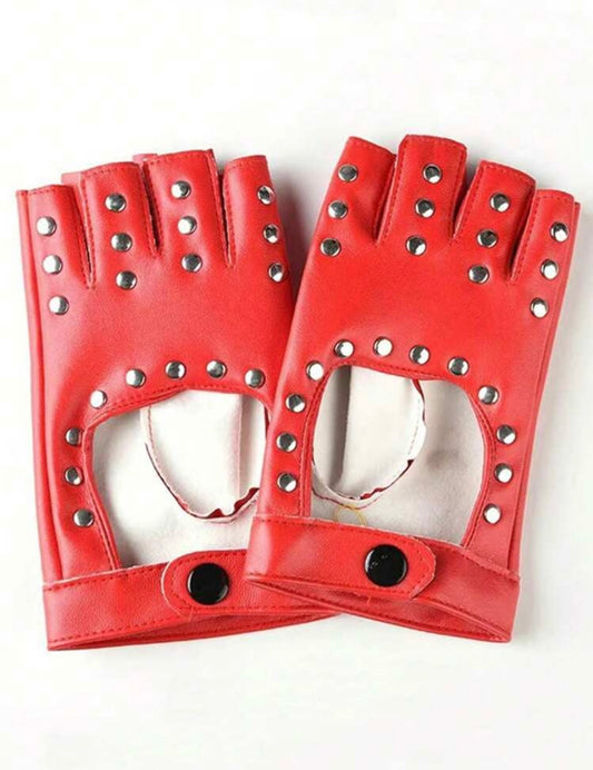 “Studded” Red Gloves