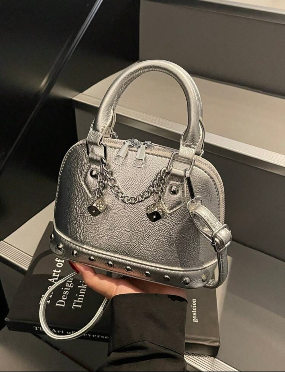 “Chain Game” Gold Handbag