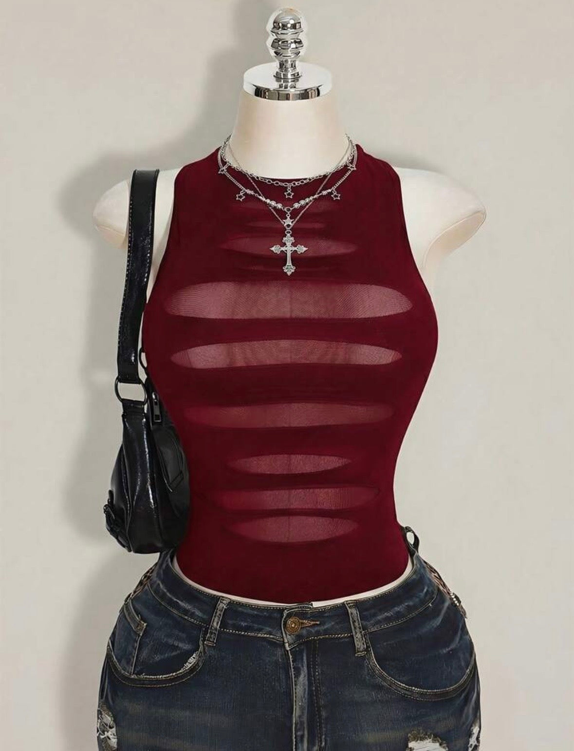 “Slasher” Burgundy Top