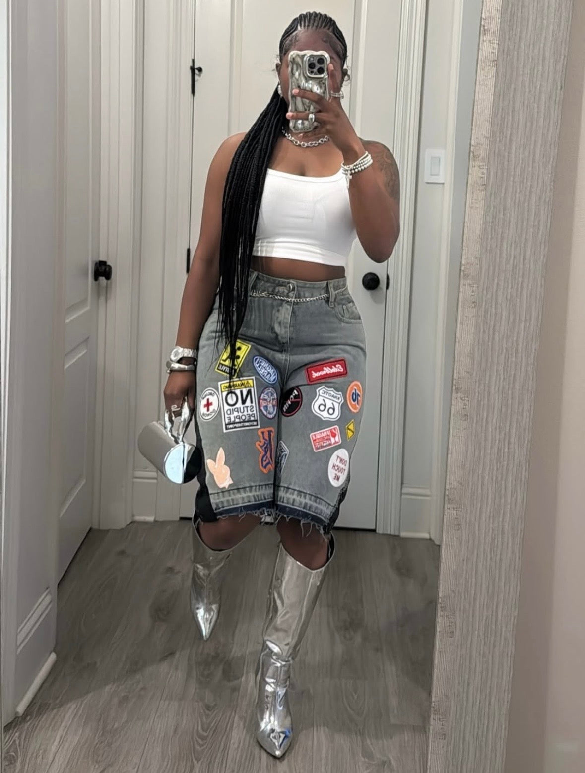 “Perky Patch” Jean Shorts