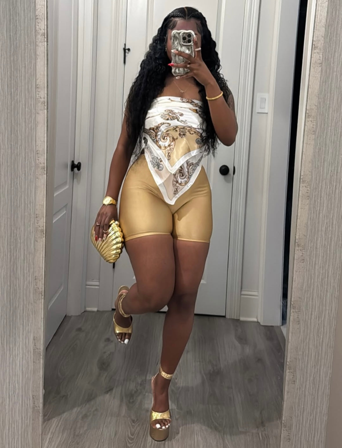 “Just A Girl” Gold 2 Piece Set