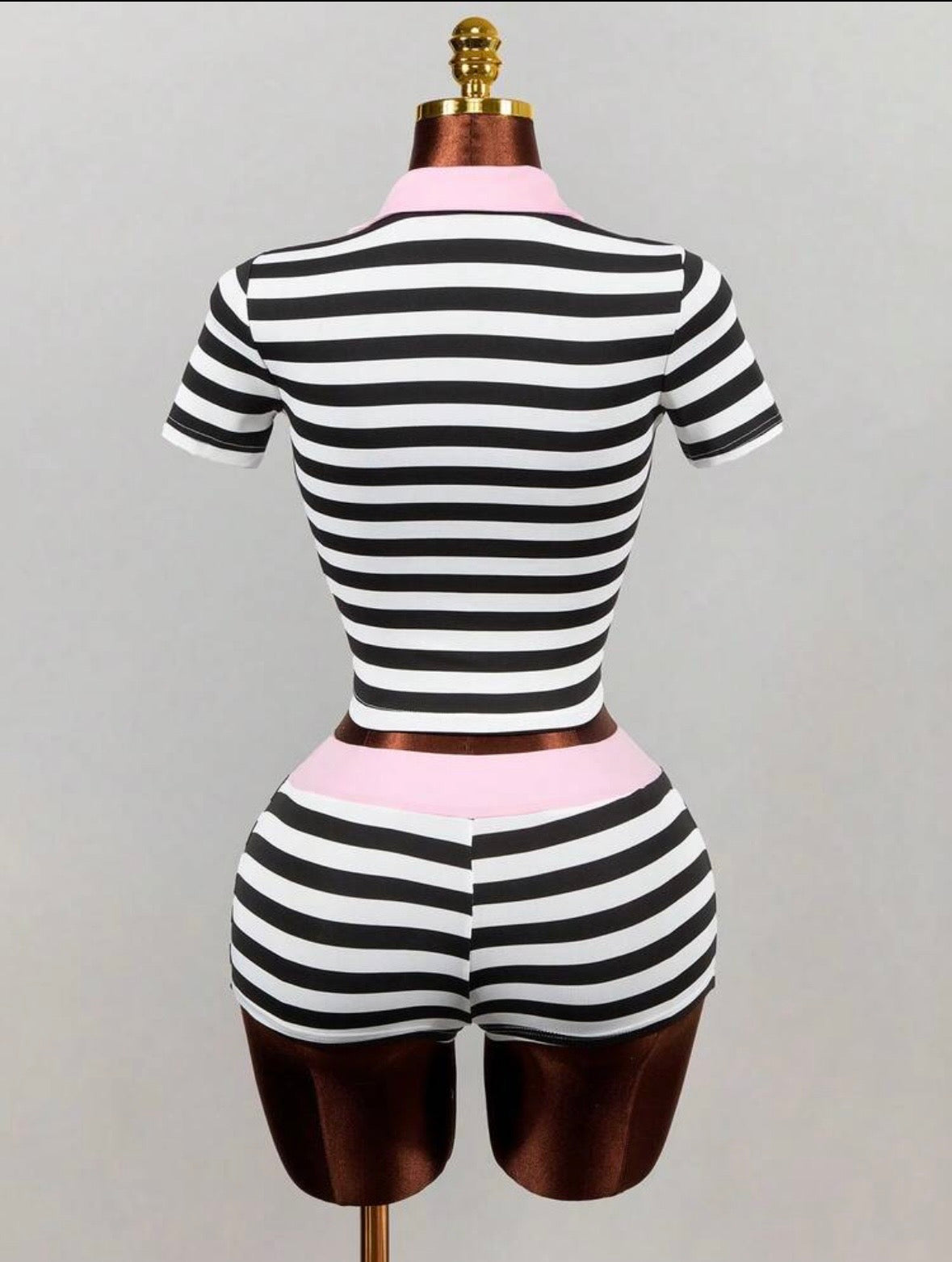 “Stunna Stripe” Pink 2 Piece Set