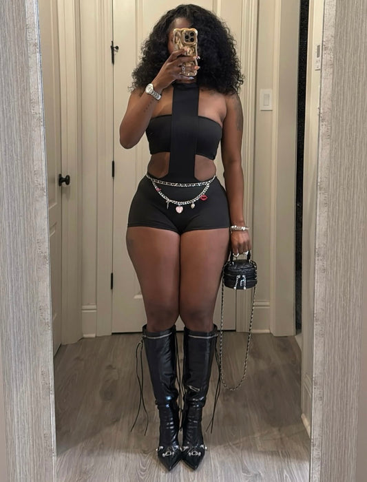 “Dream Chaser” Black Romper