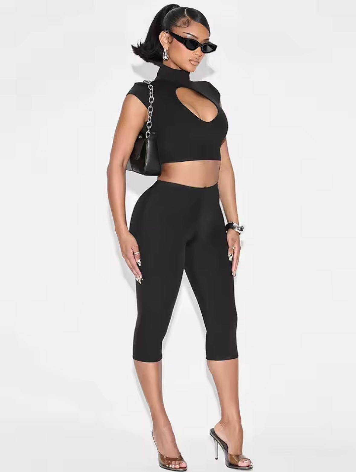 “Peek A Boo” Black 2 Piece Set