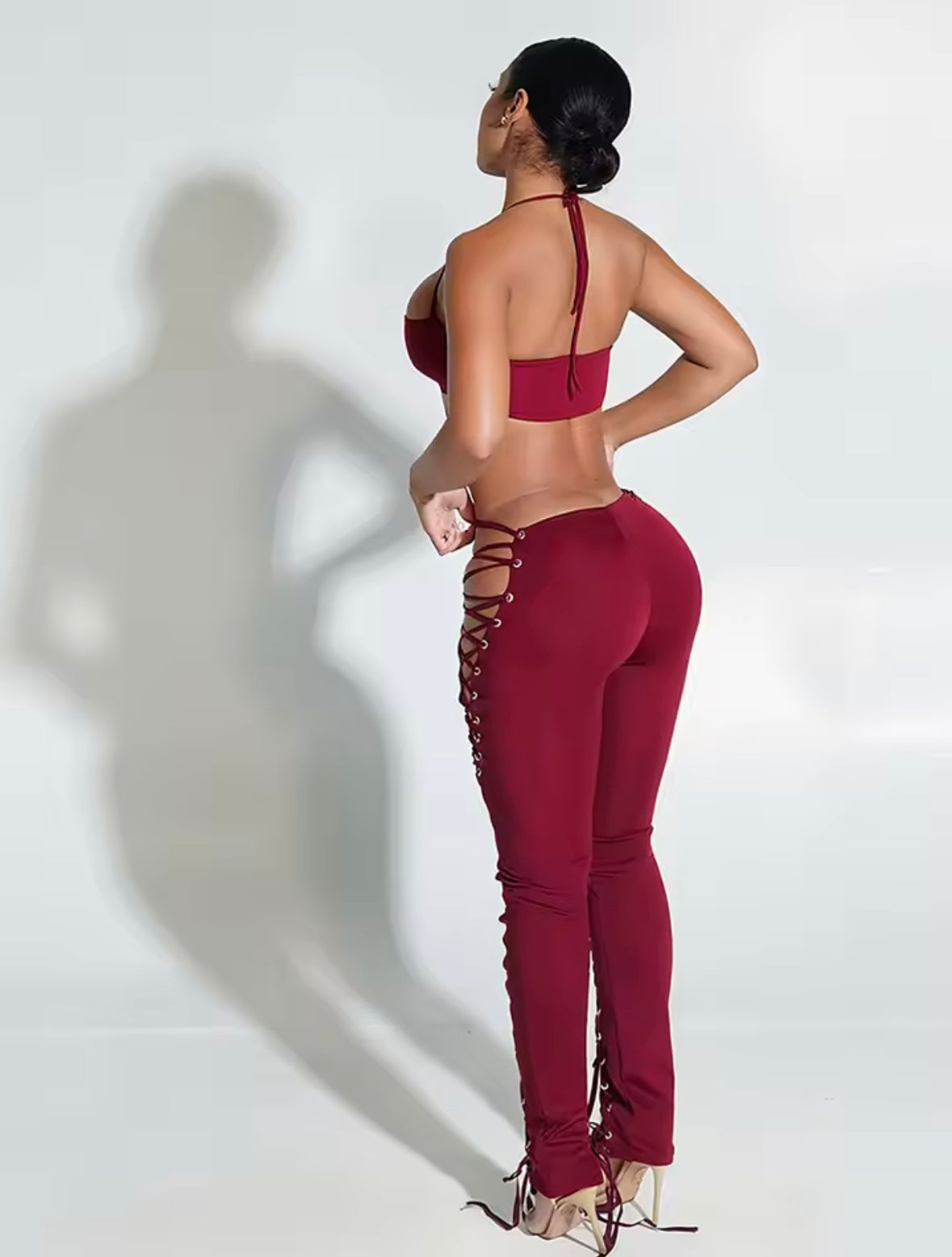 “Slay Train” Burgundy 2 Piece Set