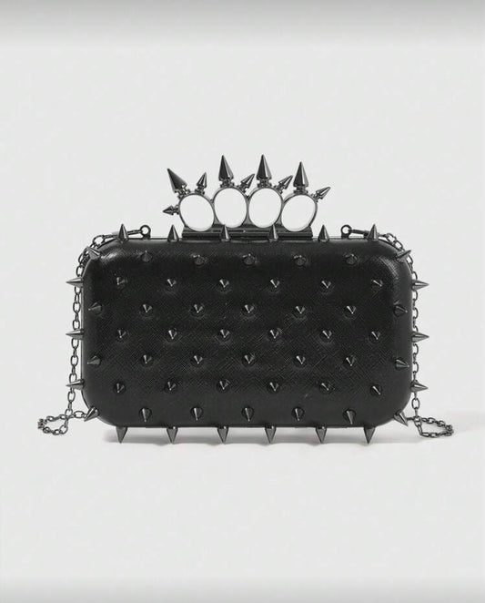 “Spiked Spunk” Black Handbag
