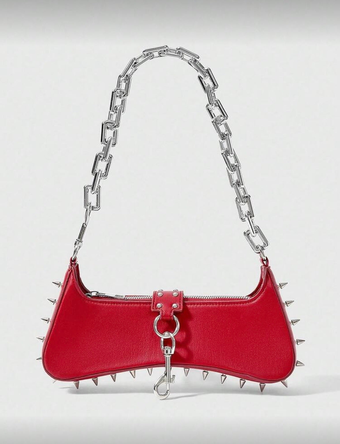 “Gothic Spikes” Red Handbag