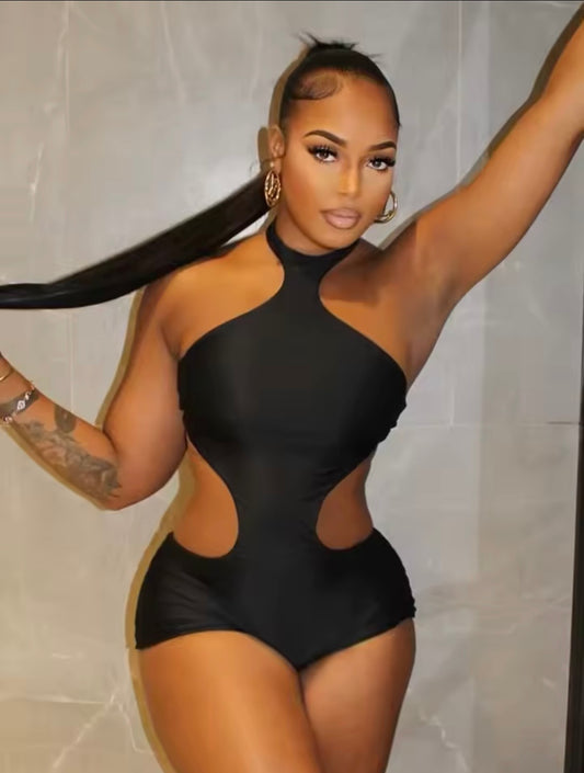 “Feeling Myself” Black Romper