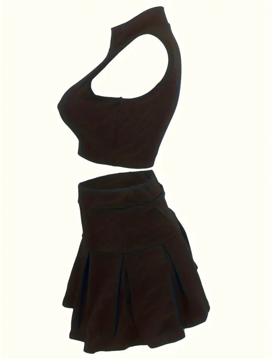 “Tiana” Black Tennis Skort Set