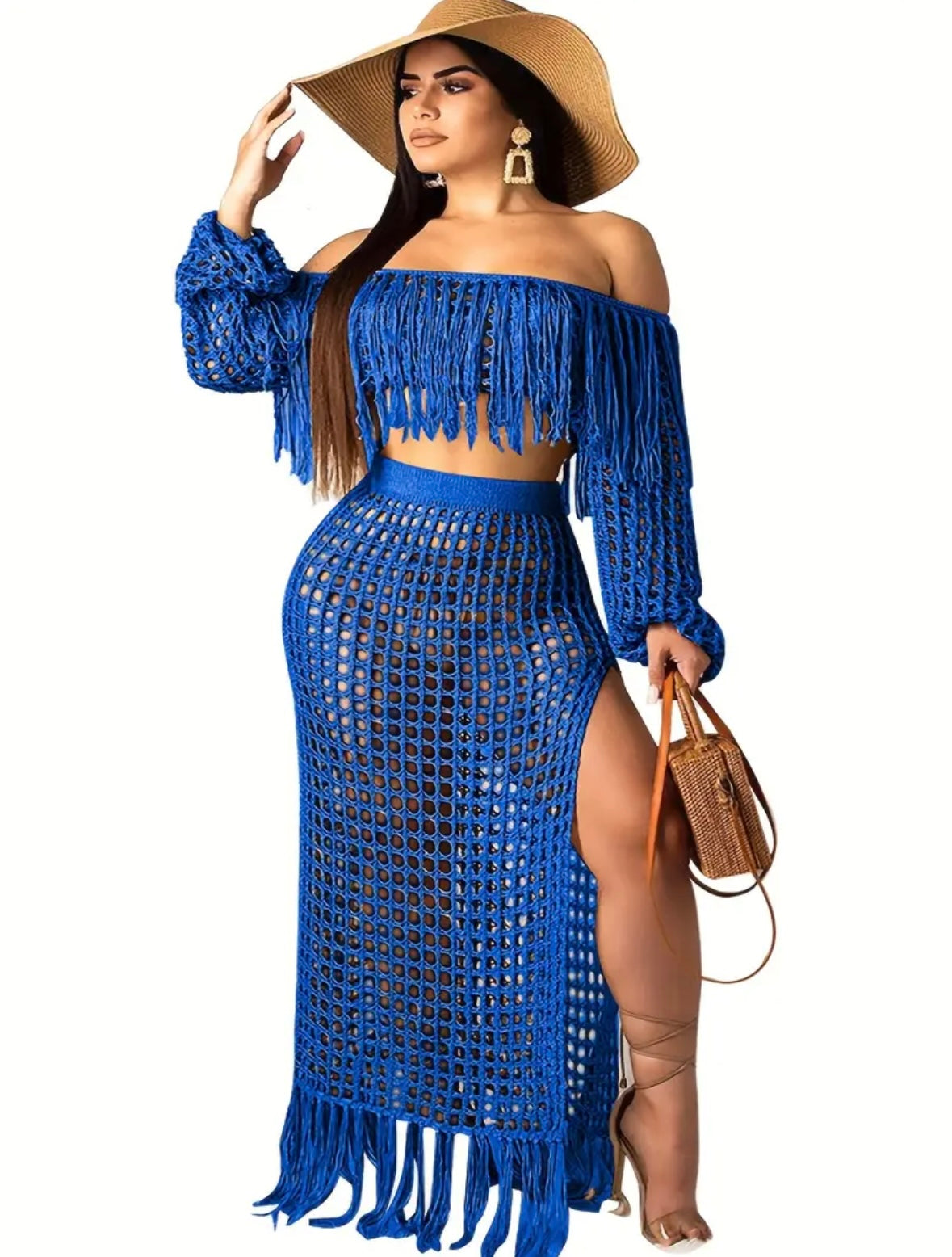 “Tassle Waves” Orange 2 Piece Set