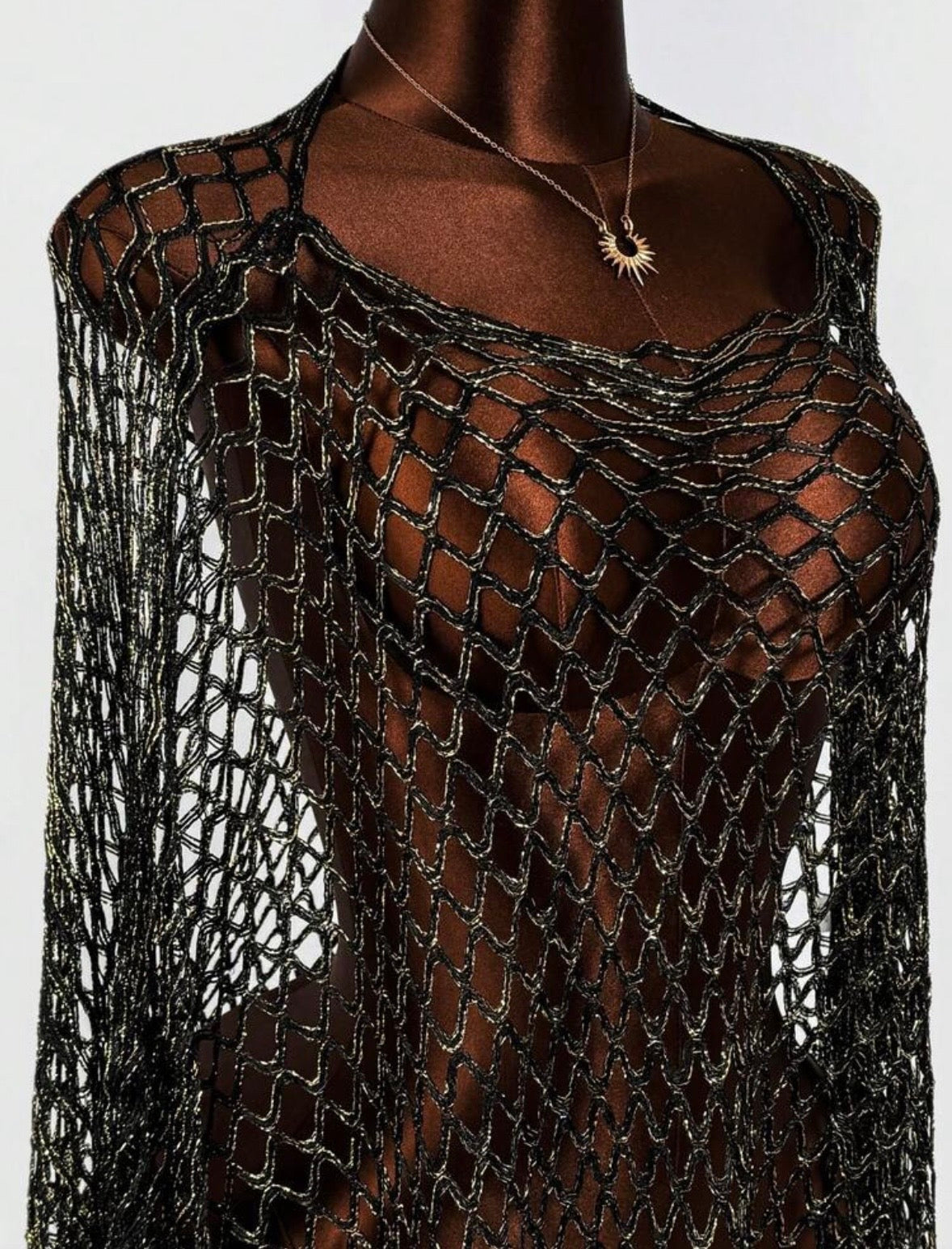 “Zora” Gold Swim Cover Up