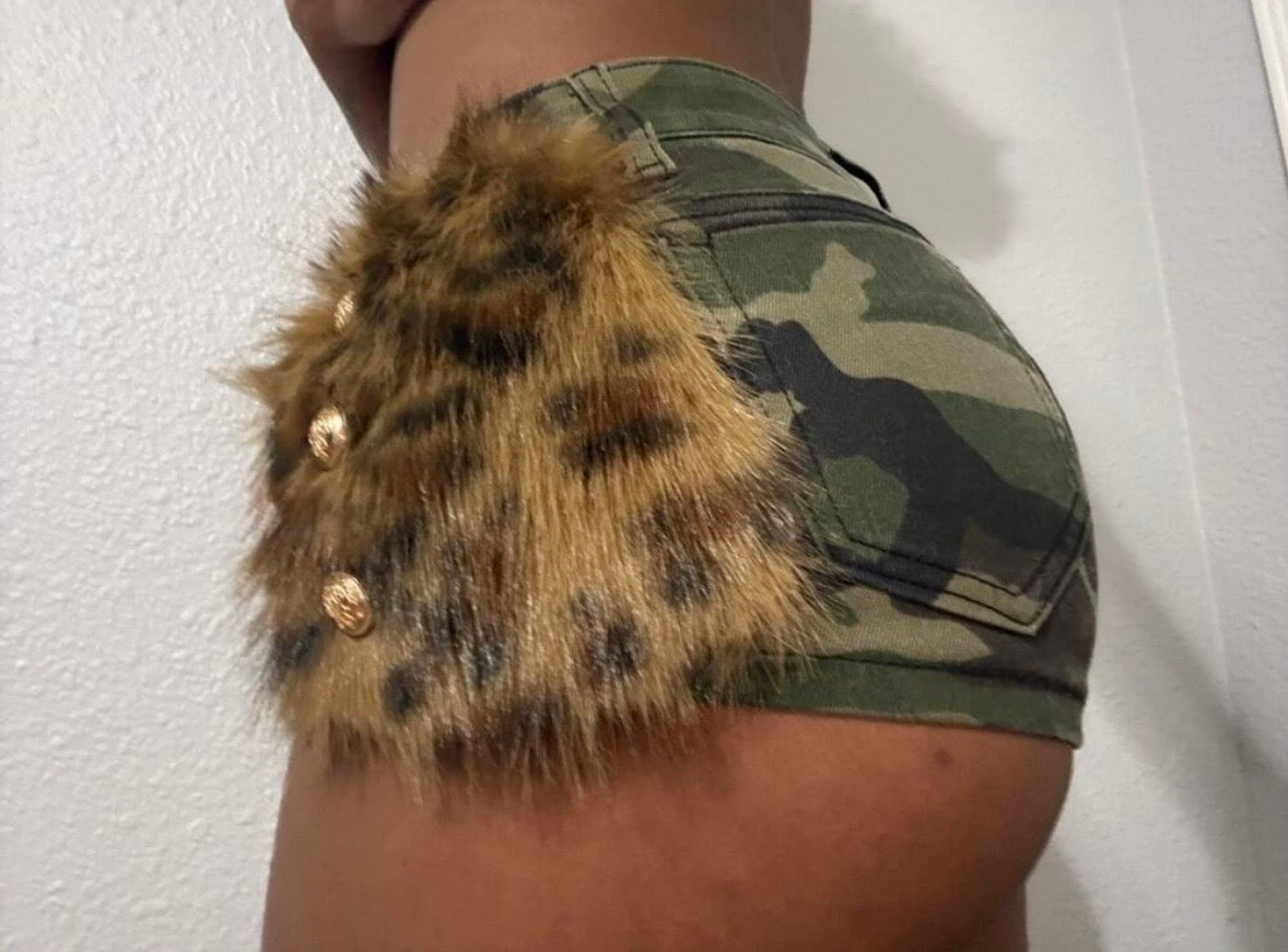 “London Furr” Camo Shorts