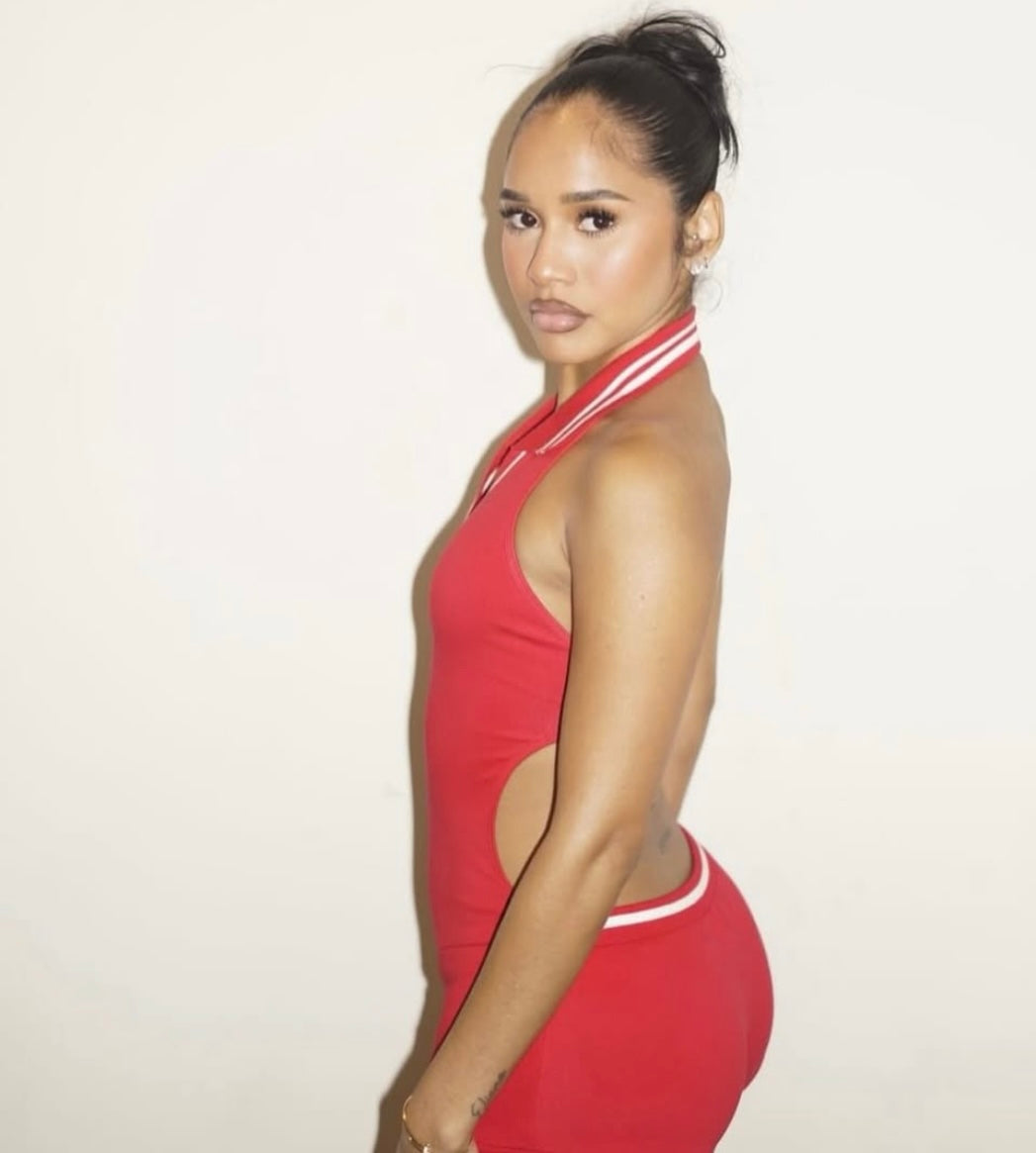 “Rudy” Red Romper