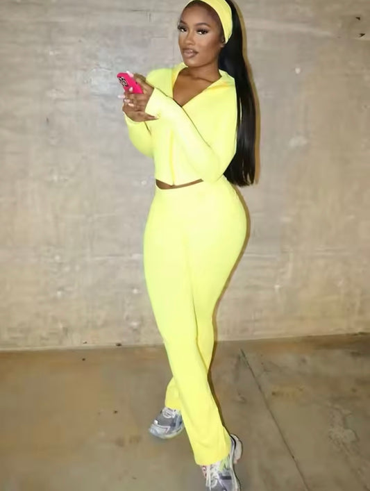 “It’s a Vibe” Yellow 3 Piece Set
