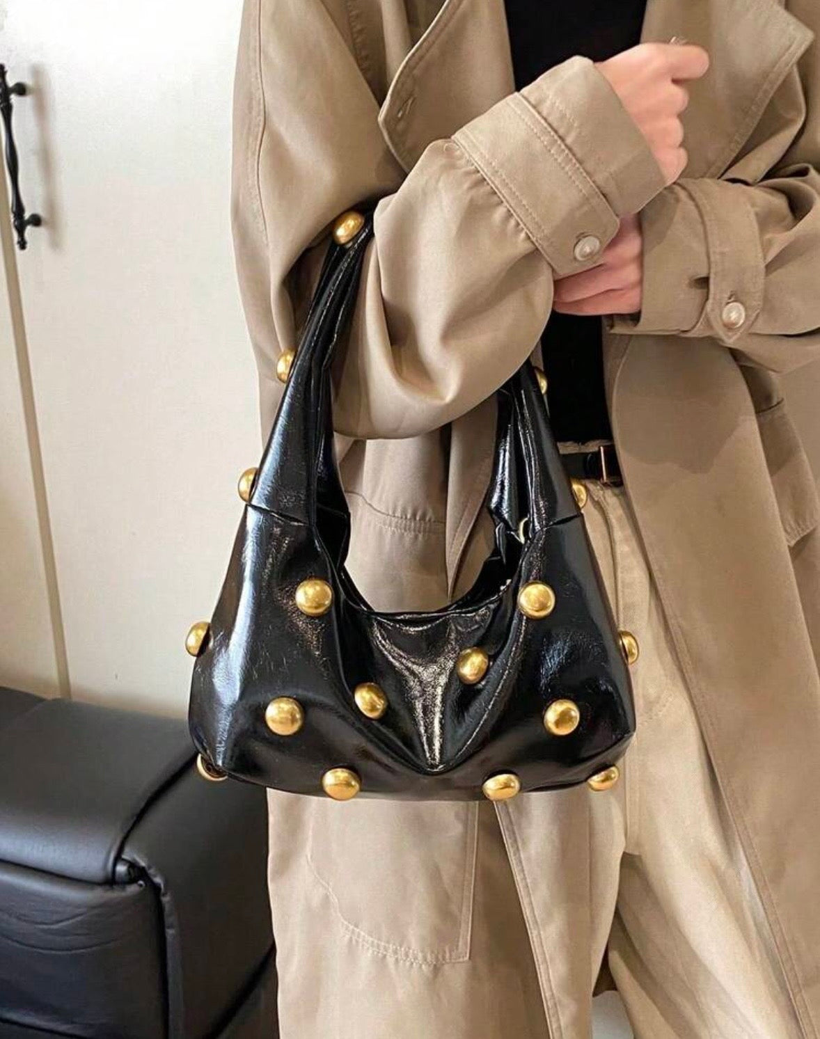 “Golden Hour” Black Handbag