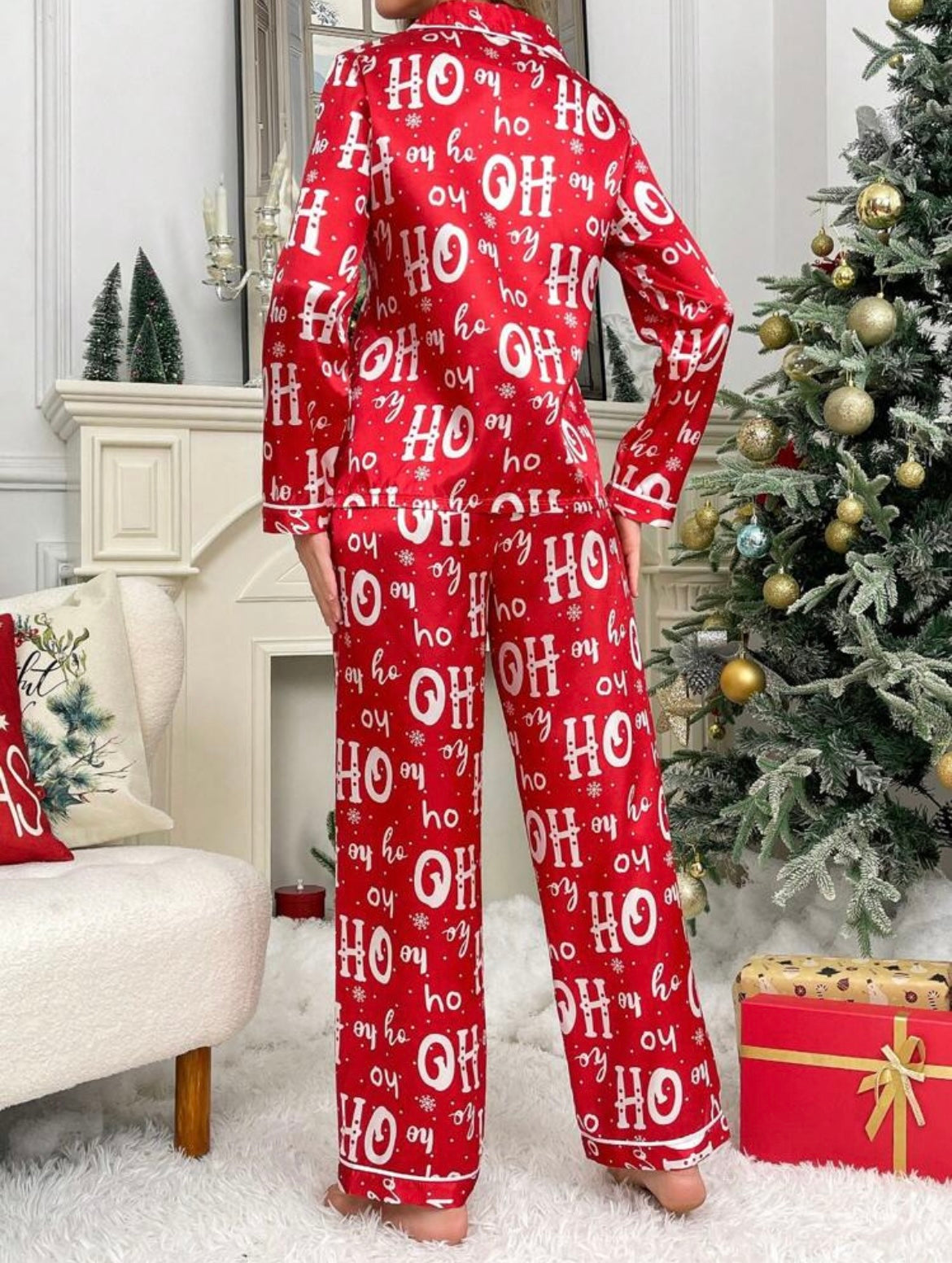 “Santa’s Ho” Red 2 Piece Pajamas
