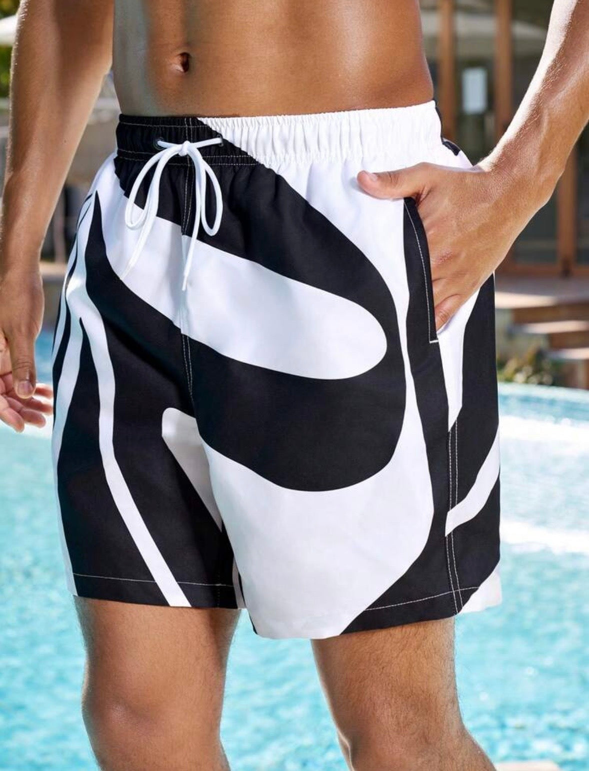 “Allusion Swirl” Swim Trunks