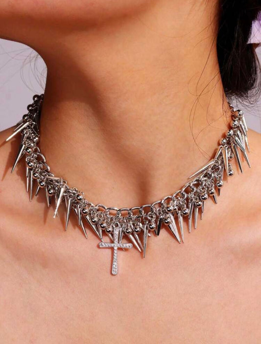 “Gothic Cross” Silver Necklace