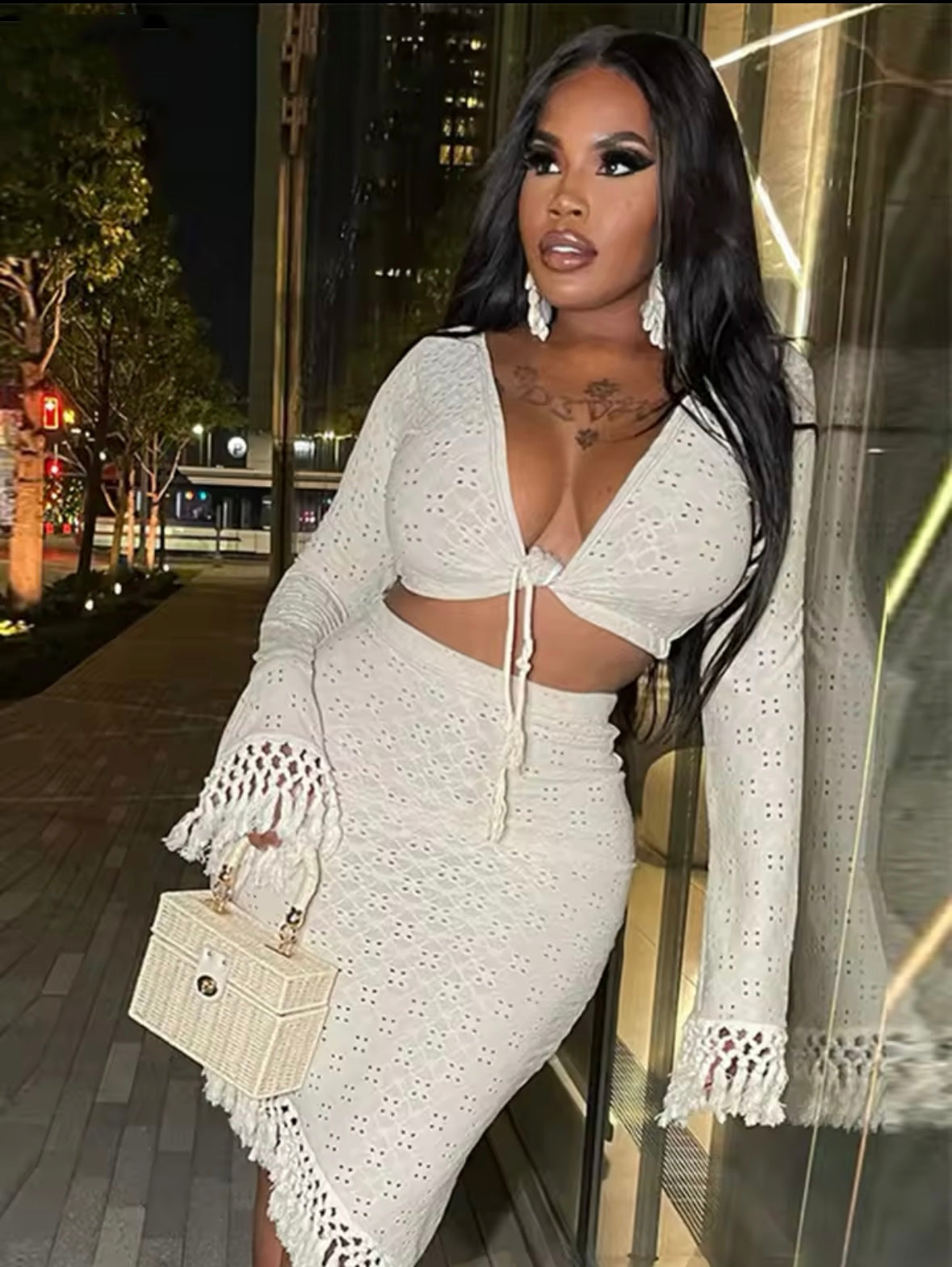 “Fancy” White 2 Piece Set