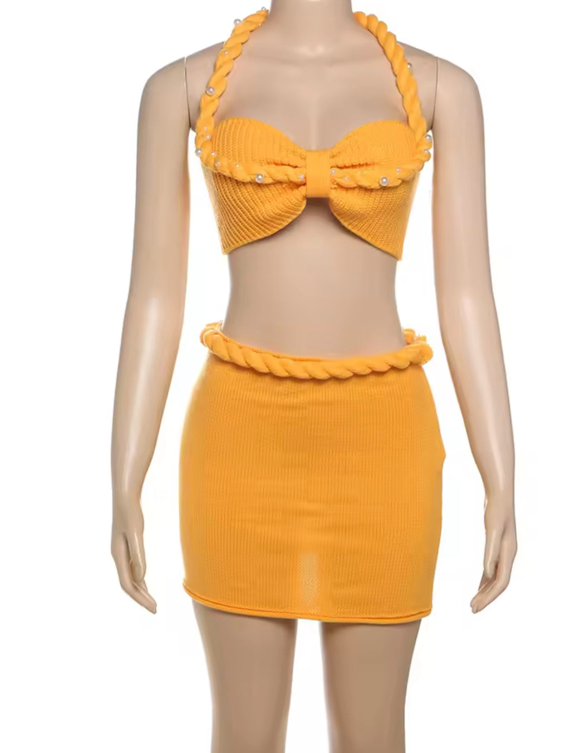 “Nari Knit” Yellow 2 Piece Set