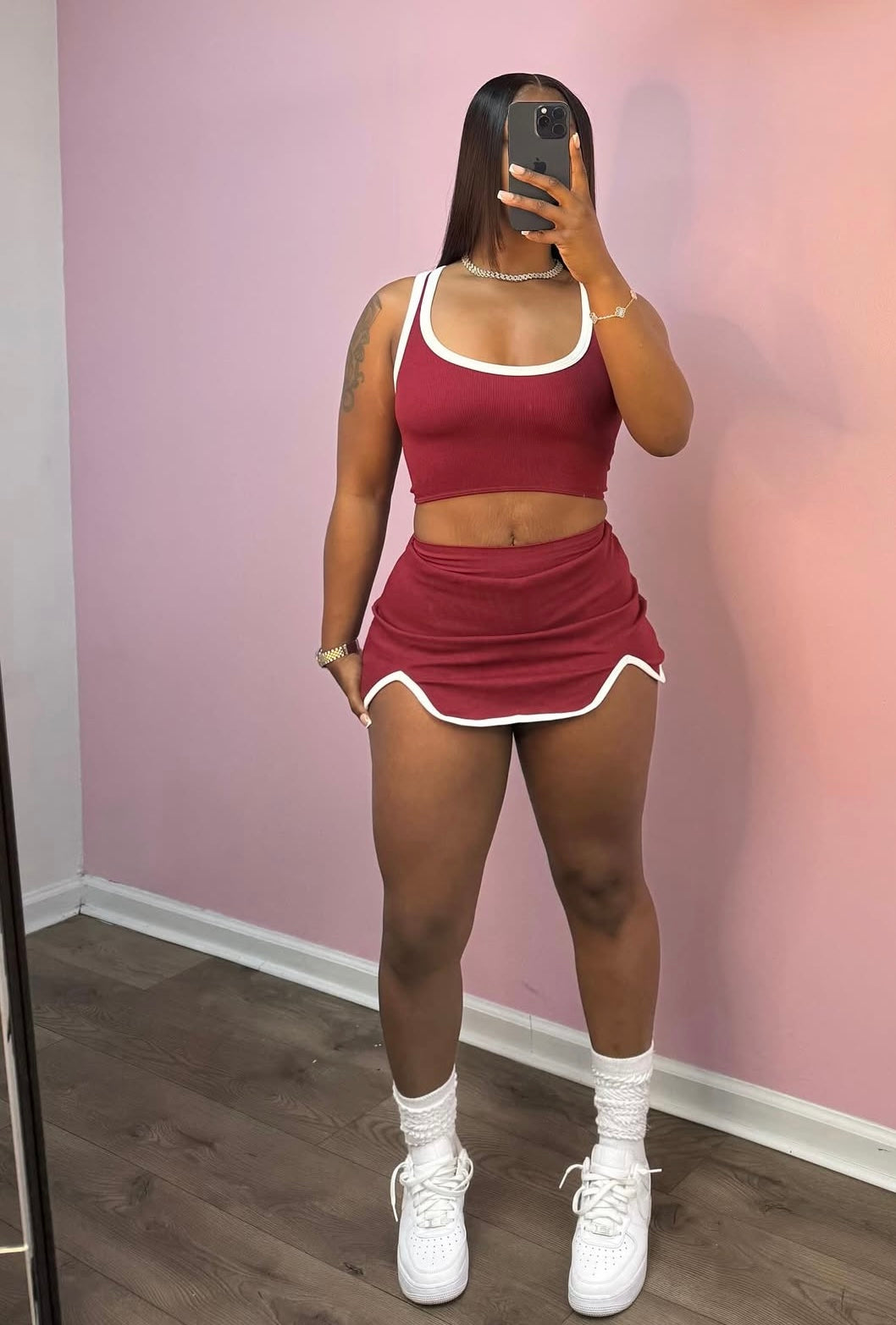 “Around The Way” Red 2 Piece Set