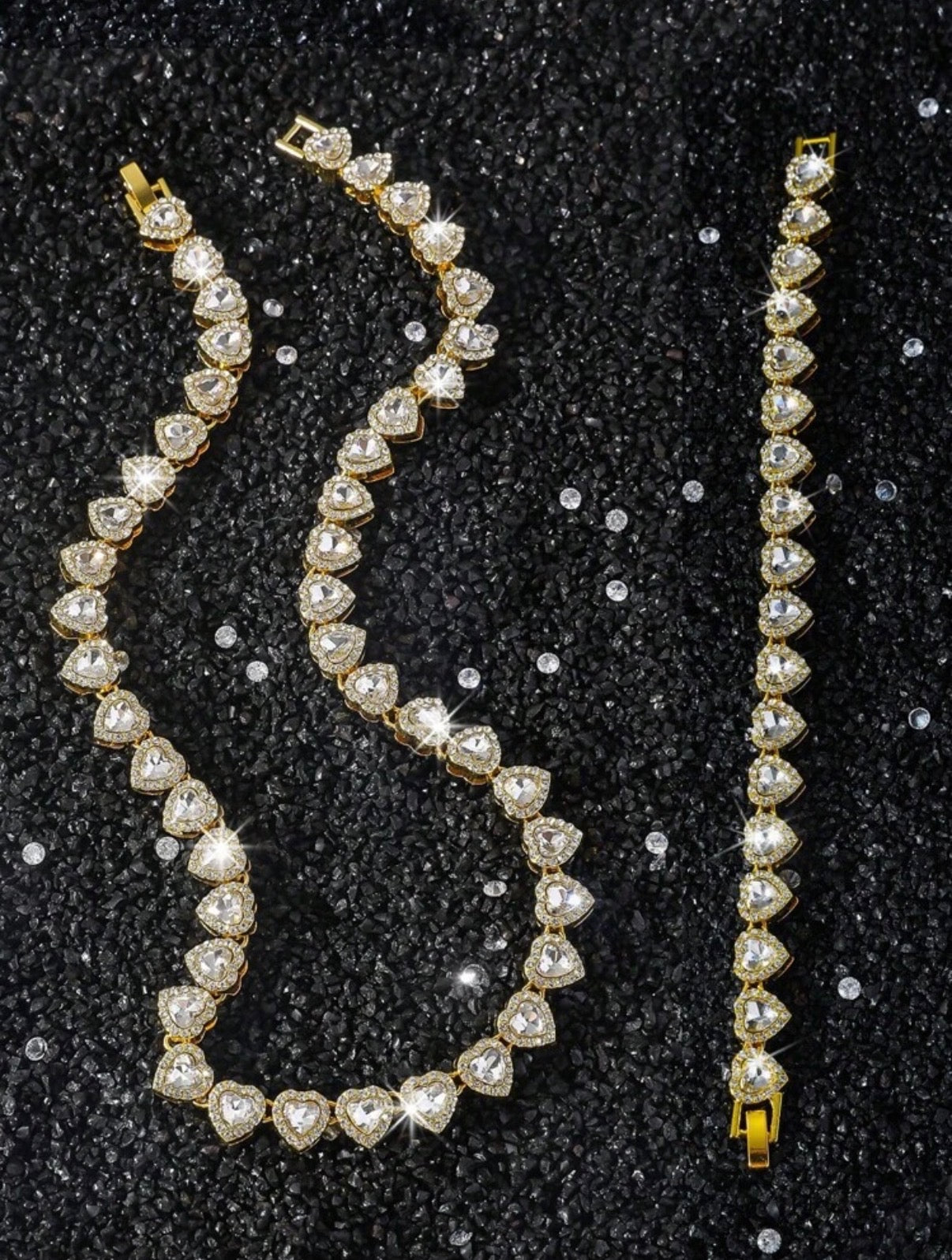 “Hearts” Gold Necklace Set