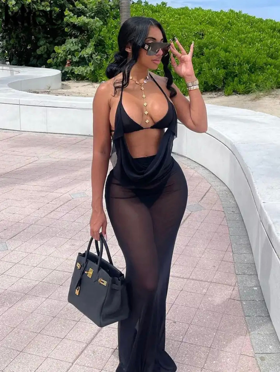 “Sec See” Black 3 Piece Swimsuit