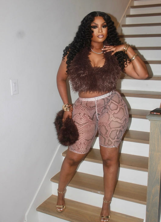 “Ava Fluff” Brown Top