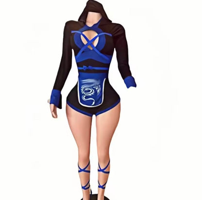 “Night Fight” Blue Romper 2 Piece Costume Set