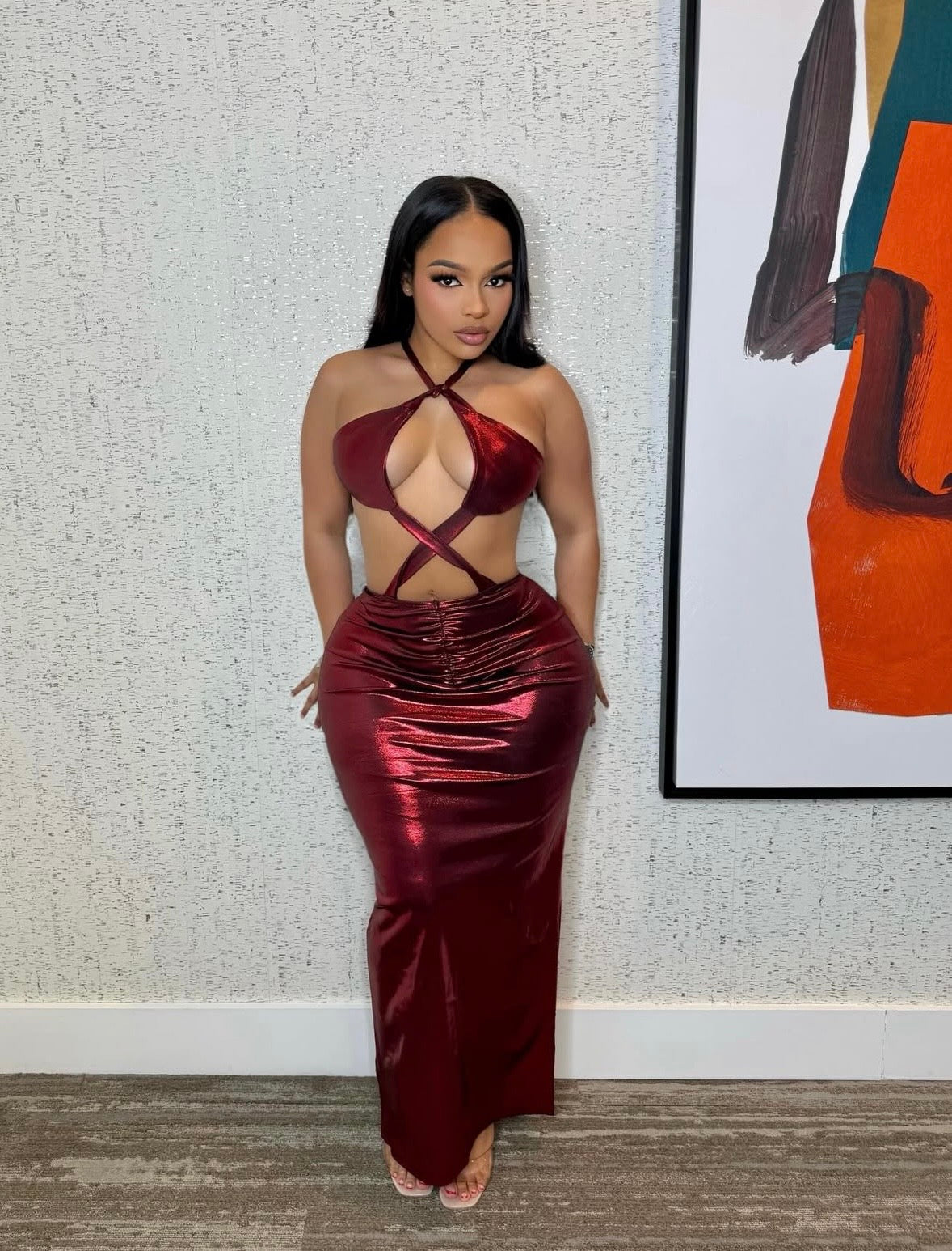 “Hollistic” Burgundy Dress