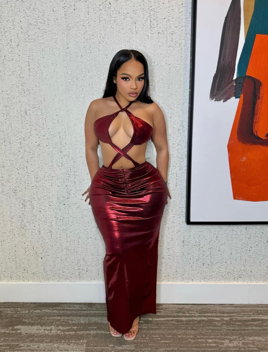 “Hollistic” Burgundy Dress