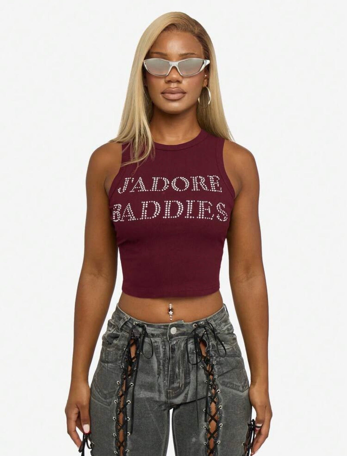 “Jadore Baddies” Burgundy Top