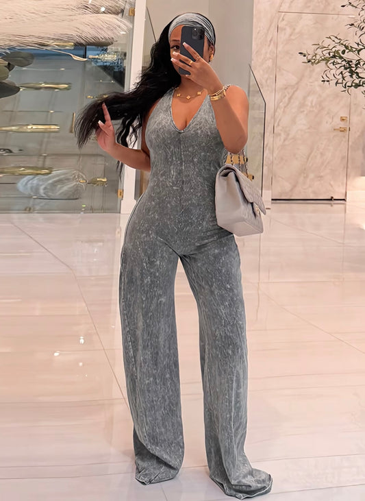 “Precious” Grey Jumpsuit Set