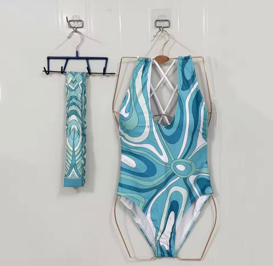 “Pucci” Blue 2 Piece Swimsuits