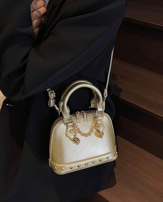 “Chain Game” Gold Handbag