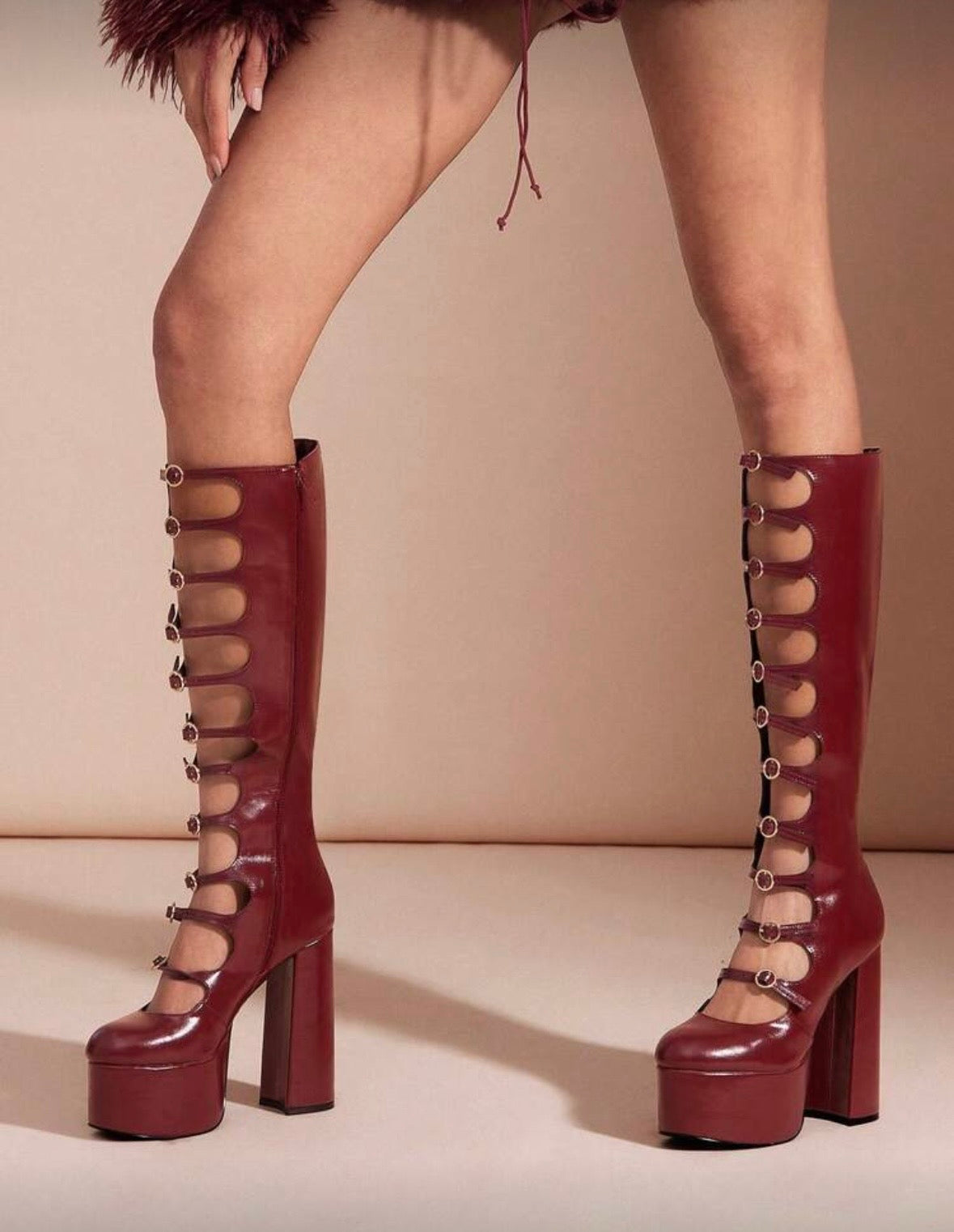 “Madame” Burgundy Heel