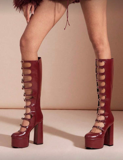 “Madame” Burgundy Heel