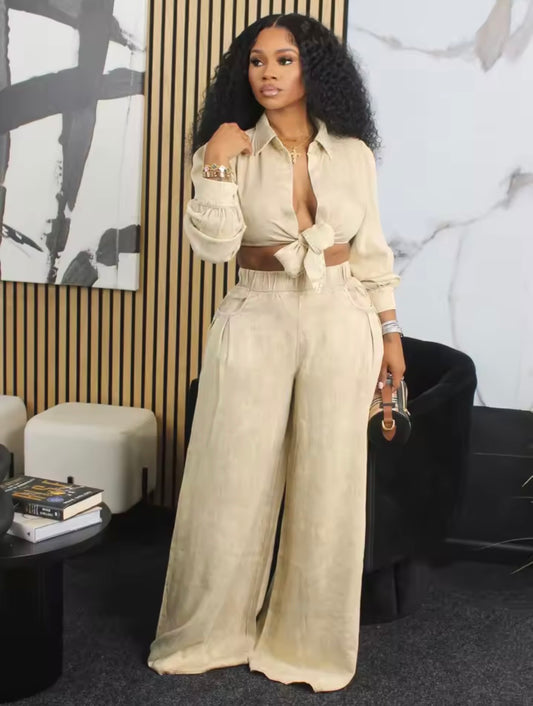 “Champagne Flow” Nude 2 Piece Set