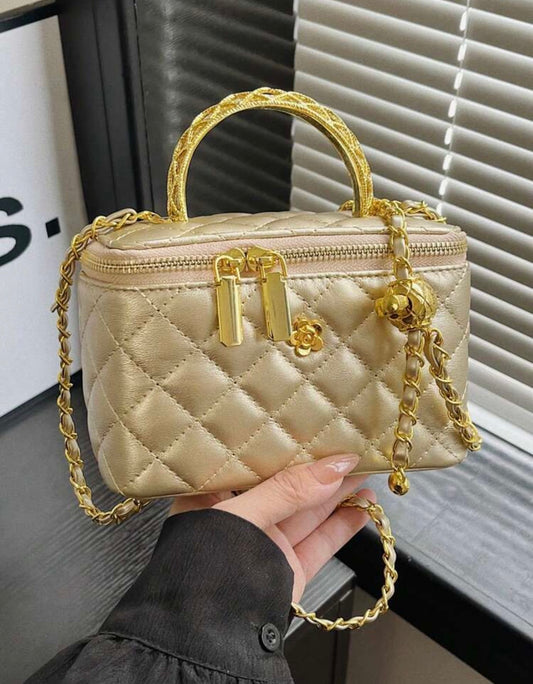 “Harlem Square” Gold Handbag