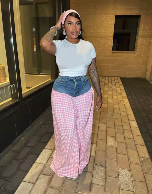 “Picnic Palazzo” Pink Jeans