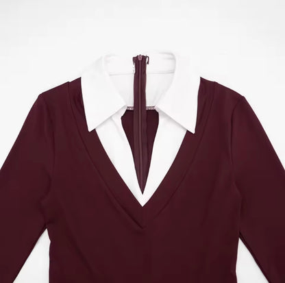 “Class in Session” Burgundy Romper