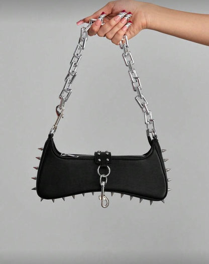 “Gothic Spikes” Red Handbag