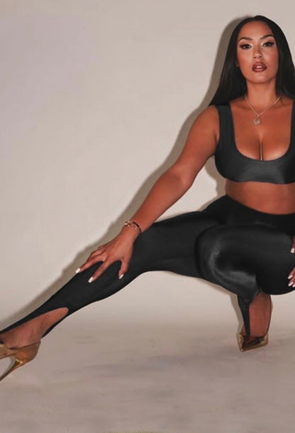 “Rum” Black High Waist Pants