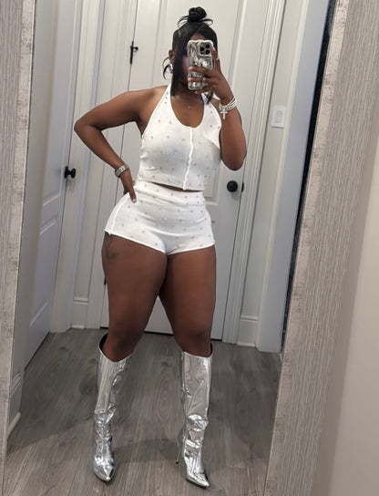 “Diamond Drop” White 2 Piece