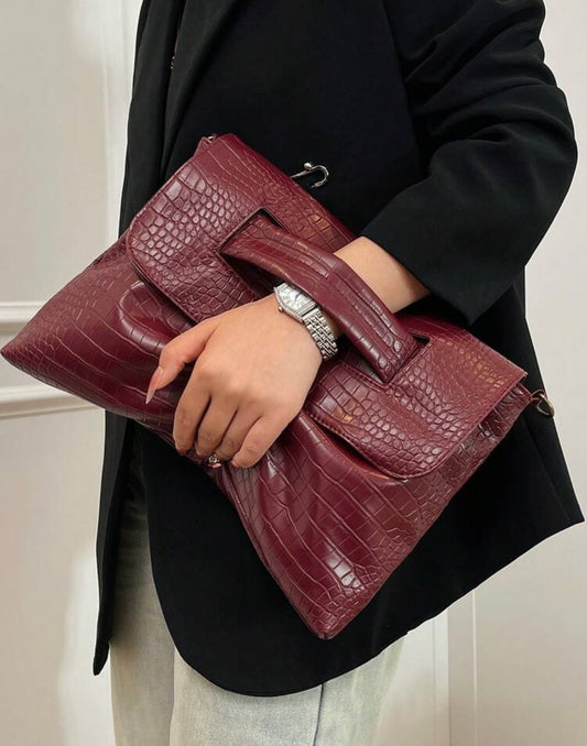 “Fierce” Burgundy Oversized Handbag