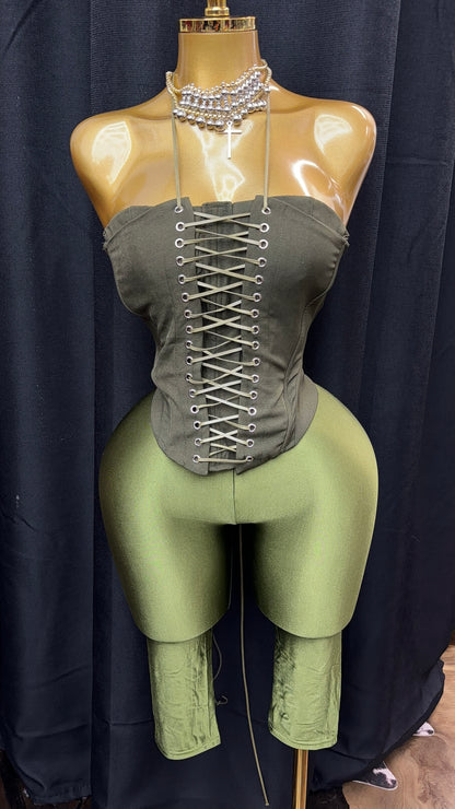 “Olive Luxe” Green 2 Piece Set