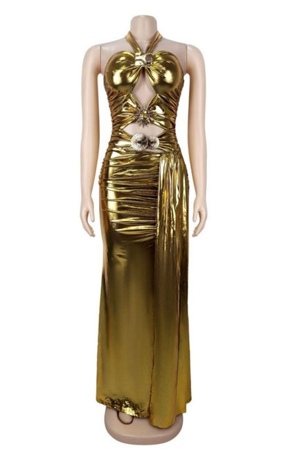 “Iconic” Metallic Black Dress