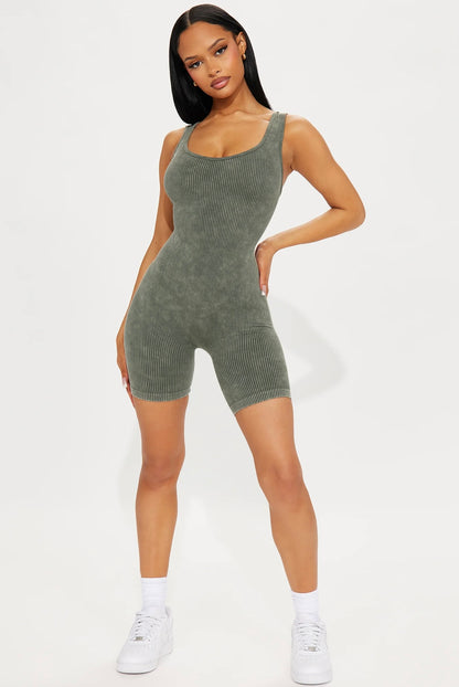 “Peyton Paisley” Green Mineral Romper