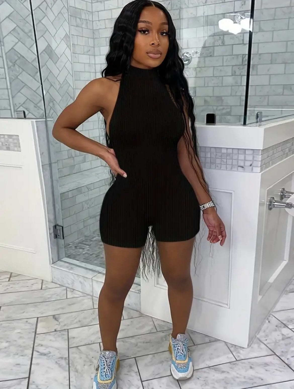 “Academic” Black Romper
