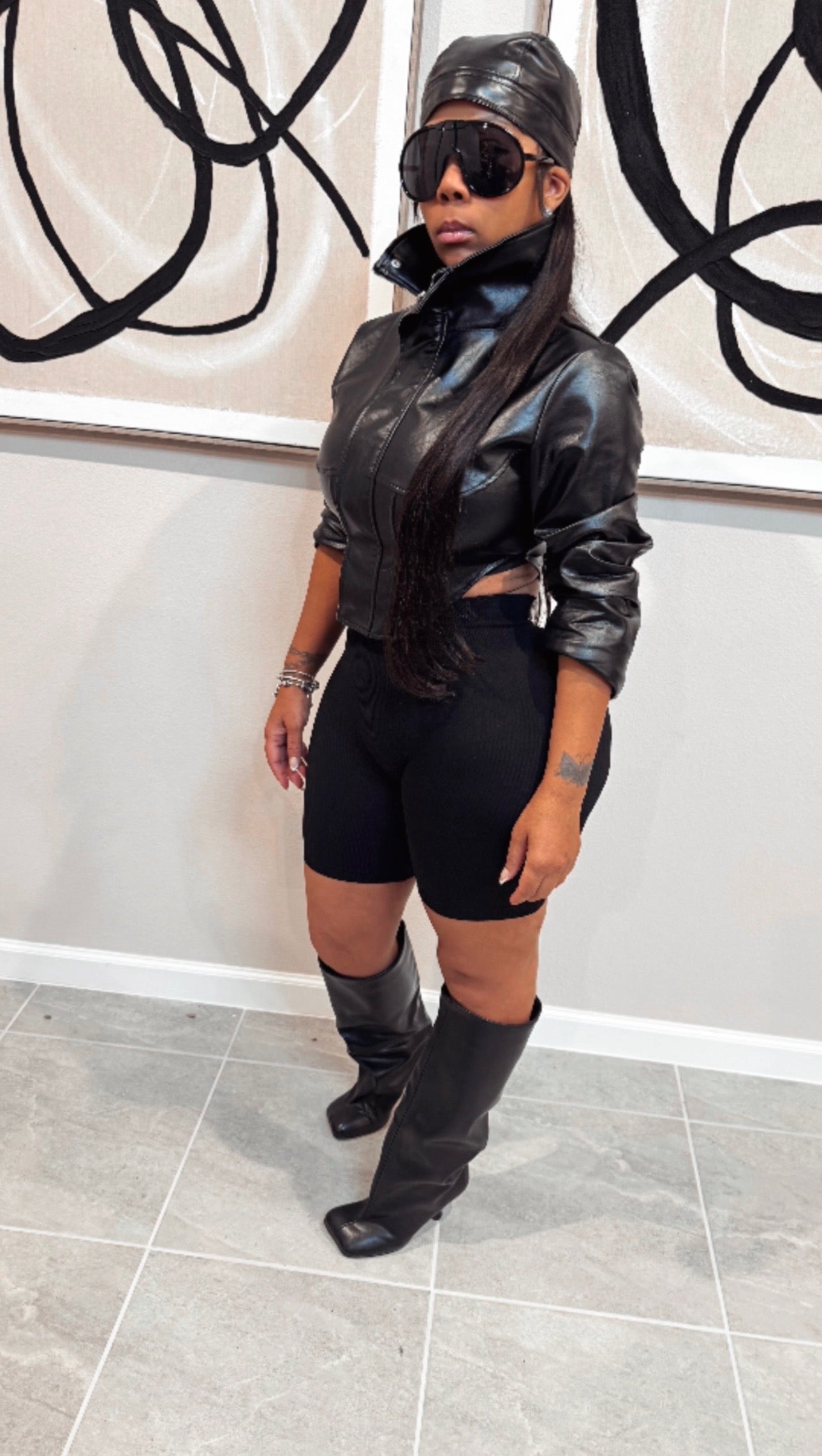 “Sherpa” Black Leather Jacket